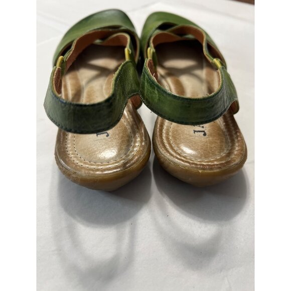Jafa Green Leather Slingback Sandals Handmade In Israel Size 39 - Picture 4 of 9